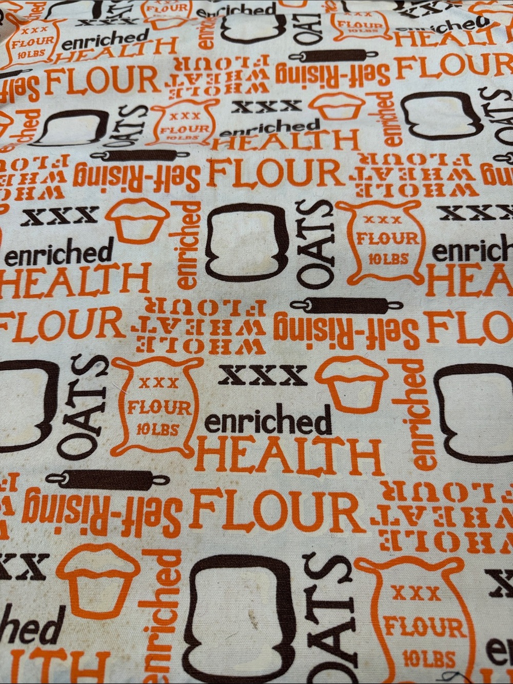 Fabric with Orange and Brown Baking Print